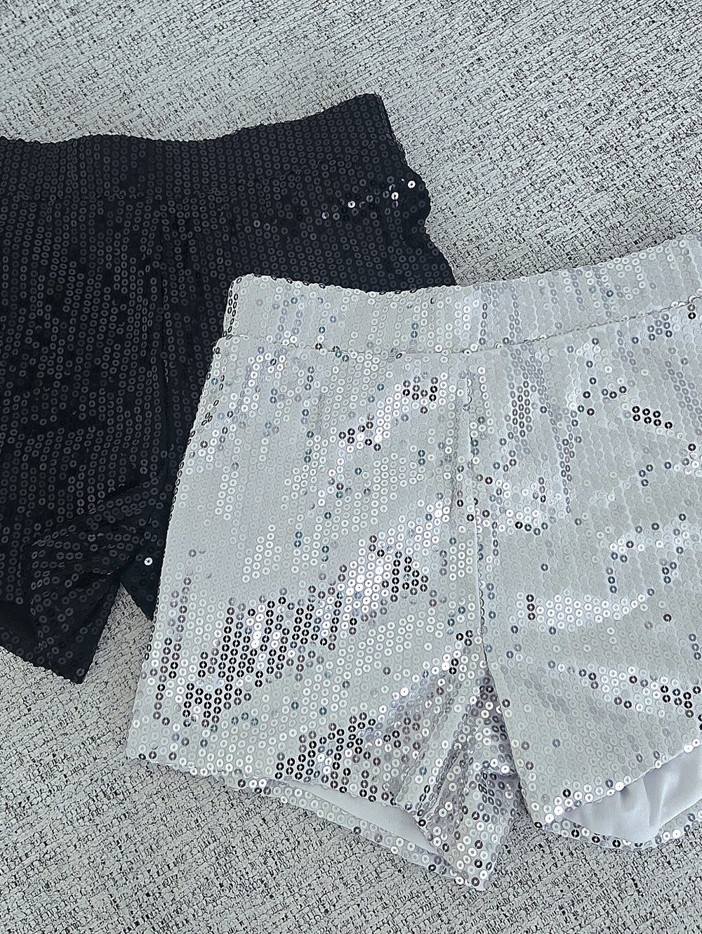 Black & White Sequin Shorts